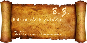 Babincsák Zalán névjegykártya